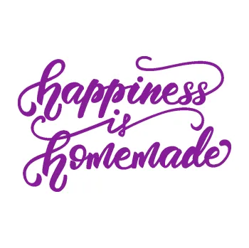 Polep vozidla SAMOLEPKA Happiness is homemade (14 - fialová) NA AUTO, NÁLEPKA, FÓLIE, POLEP, TUNING, VLASTNÍ TEXT, TISK, AUTOSAMOLEPKY.cz, POLEPY, OBRÁZEK, LOGO, SAMOLEPKY