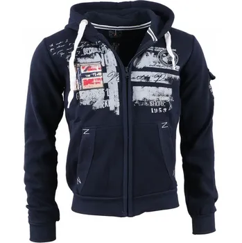 Pánská mikina GEOGRAPHICAL NORWAY mikina pánská FOHNSON MEN 100 nadměrná velikost 5XL tmavě modrá