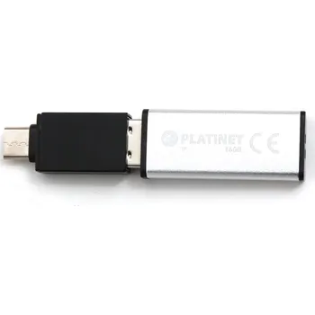 USB flash disk USB Flash disk Platinet PMFEC16S X-DEPO adapt. USB-C - 16 GB stříbrná
