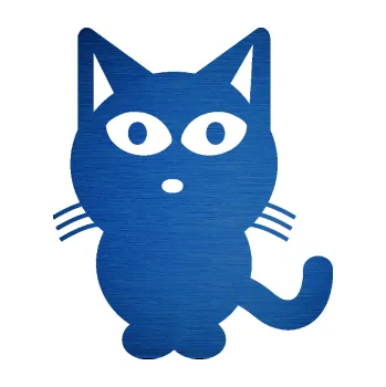 Samolepící dekorace SAMOLEPKA Kočka 034 levá (65 - škrábaný kov modrý) NA AUTO, NÁLEPKA, FÓLIE, POLEP, TUNING, VLASTNÍ TEXT, TISK, AUTOSAMOLEPKY.cz, POLEPY, OBRÁZEK, LOGO, SAMOLEPKY