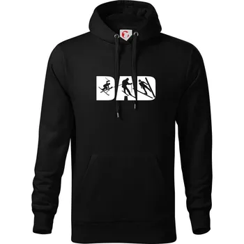 Pánská mikina Ski dad - Mikina pánská Cape s kapucí - 5XL ( Černá )