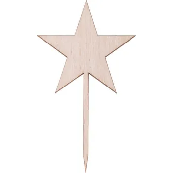 FK Dřevěná zapichovací ozdoba (hvězda) - 9x5 cm