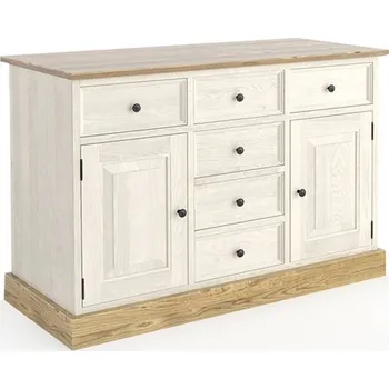 Šatní skříň Komoda z masivu TOSKANIA POLARIS Barevné provedení: Bílá - hnědá 22-05