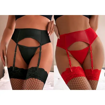 Podvazkový pás Podvazkový pás + tanga, M-3XL Barva/velikost: Červená L/XL