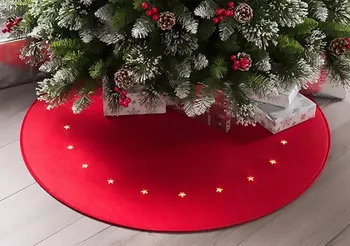 Vánoční osvětlení MagicHome TM-SL8091494X koberec s hvězdičkami červený 90 cm 22 LED teplá bílá