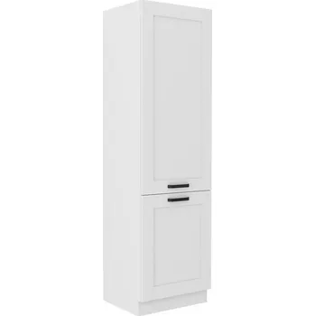 Kuchyňská skříňka Vysoká lednicová skříň LUNA bílá/bílá matná MDF 60 LO-210 2F