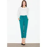 Úzké kalhoty délky 7/8, zavazování v pase na mašli M523 Barva: Zelená, Velikost: S