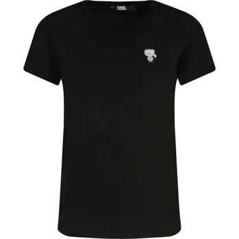 Dámské tričko Karl Lagerfeld Tričko Mini Ikonik Karl | Barva:černý | Velikost:XS