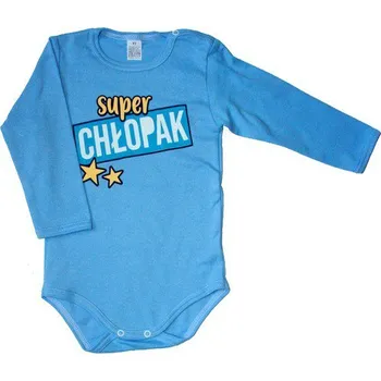 Kojenecký body Dětská body dlouhý rukáv s potiskem pro miminka modré 197/G70 vel. 92