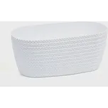 Plastový květináč Jersey, oválný 37,5 cm, bílý