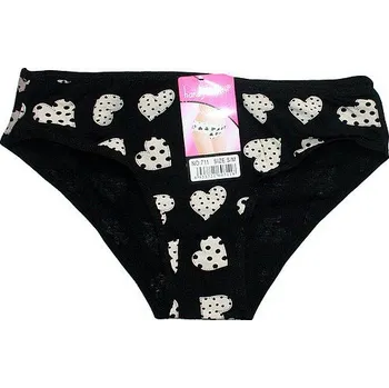 Dámské kalhoty Dámské bokové kalhotky srdíčka černá 711