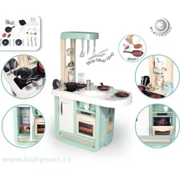 Hračka Kuchyňka se zvuky pastelová Green Smoby s jídelním stolem troubou a chladnička > varianta pastelová zelená