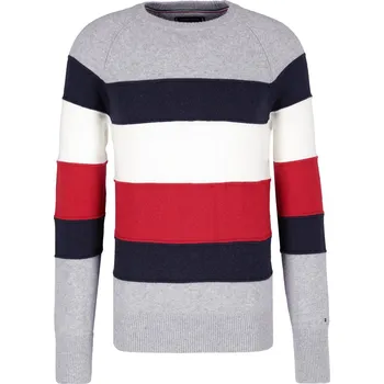 Pánský svetr Tommy Hilfiger Svetr COLORBLOCK STRIPE | Barva:šedý | Velikost:L