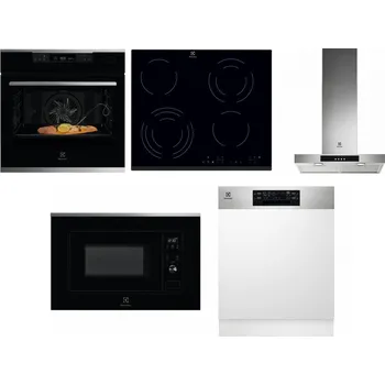 Set domácích spotřebičů ELECTROLUX KOBCS31X + ELECTROLUX EHF6343FOK + ELECTROLUX LFT426X + ELECTROLUX LMS2203EMX + ELECTROLUX EEM48300IX
