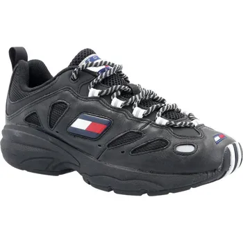 Pánská obuv Tommy Hilfiger Kůžoné tenisky HERITAGE RETRO | Barva:černý | Velikost:44