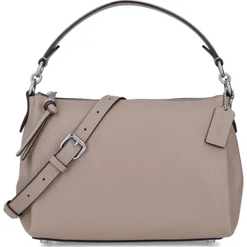 Módní doplněk Coach Kůžoná kabelka na rameno Shay | Barva:béžový | Velikost:OS