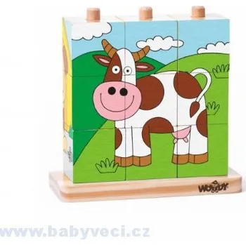 Hrací kostka Nasouvací kostky se zvířátky > woody