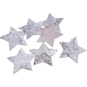 Dekorace - HVĚZDA, březová kůra 8 cm bělená Kusy: 1 kus