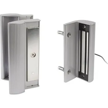 brána KP LOCINOX MAG 3000 S - přídržný elektromagnet s integrovaným madlem, pro křídlové branky, stříbrný