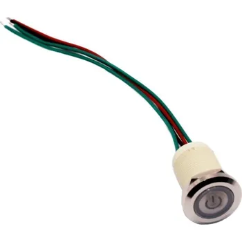 Vývojová deska LED IP68 spínač - Modré podsvícení, 19 mm, 12 - 24V