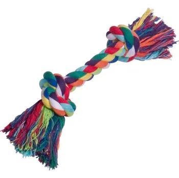 Hračka pro psa Nobby barevné lano 2x uzel bavlna 180g 30cm