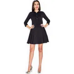 Košilové šaty na knoflíky s límečkem K258 KATRUS Barva: Černá, Velikost: S