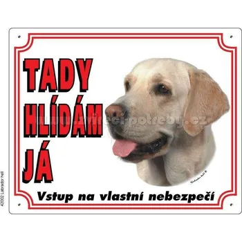 Stickers Výstražná plastová tabulka na plot Labrador světlý
