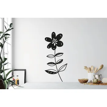 Samolepící dekorace Lepy.cz Samolepka na zeď Květina Velikost (šířka x výška): 35x77cm, Barevná varianta: Tmavě šedivá