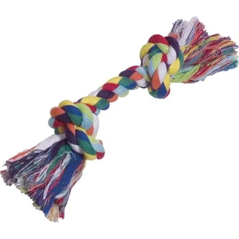 Hračka pro psa Nobby barevné lano 2x uzel bavlna 90g 26cm