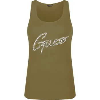 Dámské tričko GUESS JEANS Top BABE | Barva:khaki | Velikost:XS