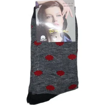 Dámské kalhoty Dámské ponožky klasické bavlněné puntíčky ZC 2009 šedá A