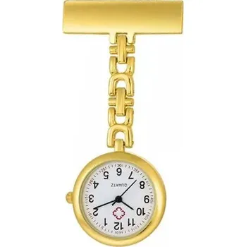 Hodinky Šperky4U Zlacené připínací hodinky pro zdravotníky - KH2015-GD