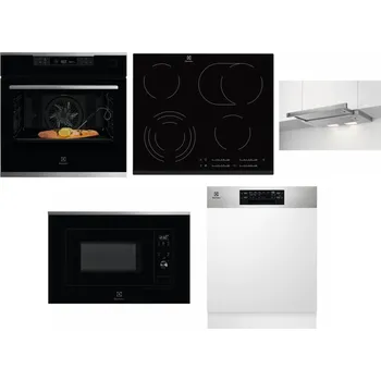 Set domácích spotřebičů ELECTROLUX KOBCS31X + ELECTROLUX EHF6547FXK + ELECTROLUX LFP326S + ELECTROLUX LMS2203EMX + ELECTROLUX EEM48300IX