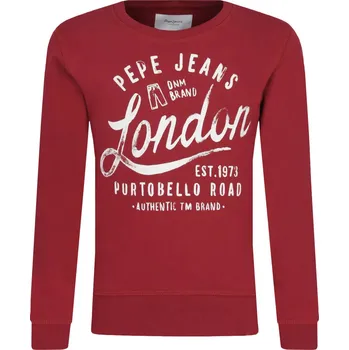 Pánská mikina Pepe Jeans London Mikina AARON | Barva:vínový | Velikost:164