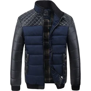 Pánská softshellová bunda Pánská stylová bunda Patchwork kombinovaná s prošíváním Barva: Modrá, Velikost: L