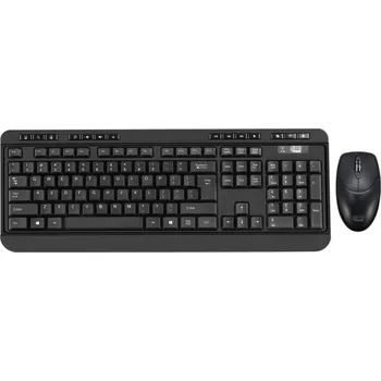 Adesso WKB-1320CB/ bezdrátový set 2,4GHz/ multimedia/ antimikrobiální/ optická myš 1200DPI/ USB/ černá/ US layout