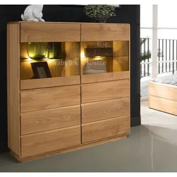 Šatní skříň Dubová vitrína ATLANTA 48 dub přírodní DÁREK ZDARMA Barevné provedení: Dub - přírodní