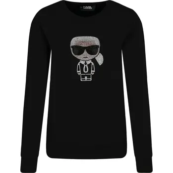 Dámský svetr Karl Lagerfeld Mikina Ikonik Rhinestone | Barva:černý | Velikost:L