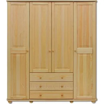 Komoda Čtyřdílná šatní skříň DREWMAX SF129 z borovicového masivu Barevné provedení: Dub