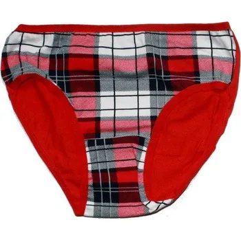 Dívčí kalhotky pro dívky s kostkovým motivem Červená