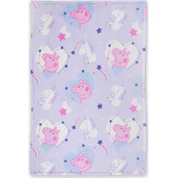 Dětská deka Deka fleesová peppa pig a jednorožec > varianta růžová