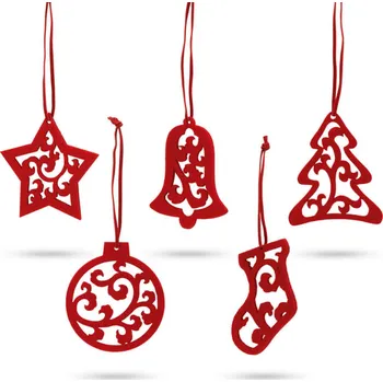 Vánoční dekorace STRICKER Sada 5 vánočních dekorací JUBANY Barva: červená