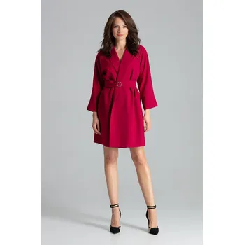 Dámské sako Blejzrové šaty L058 LENITIF Barva: Bordová, Velikost: 2XL/3XL