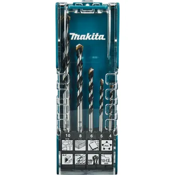 Příslušenství k vrtačce Makita E-14255 sada vrtáků TCT s válcovou stopkou Multimateriál 5 ks