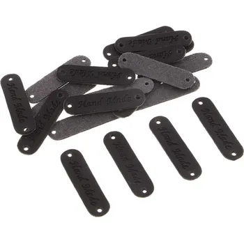 Dárková visačka Pro Háčkování Hand Made koženková cedulka černá oválná