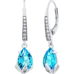 Silvego Stříbrné náušnice Clarissa se Swiss Blue Topaz a Brilliance Zirconia JJJ1267ETS + 2 měsíce na vrácení zboží