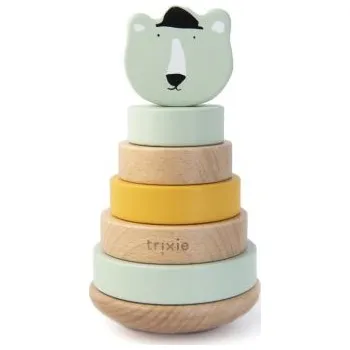 Dřevěná hračka Trixie dřevěné navlékací kroužky - Mr. Polar Bear