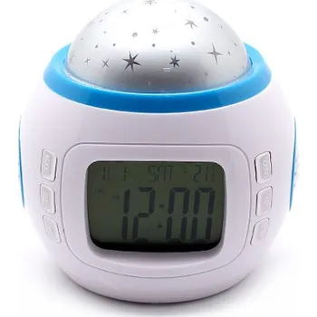 Budík Relaxační budík s projektorem noční oblohy.