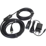 PremiumCord USB 3.0 repeater a prodlužovací kabel A/M-A/F 10m