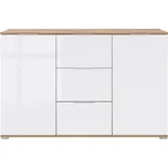 BRW Komoda Zele KOM2D3S - dub wotan/bílý lesk